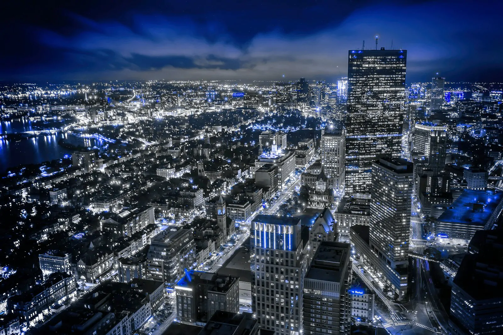 Vista aérea de centro financeiro
